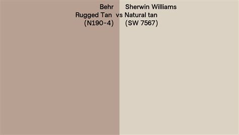 Behr Rugged Tan N Vs Sherwin Williams Natural Tan Sw Side