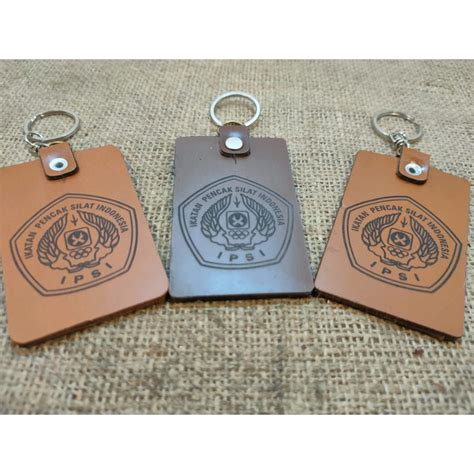 Jual Gantungan Kunci Kulit Asli Custom Leather Keychain Free Custom