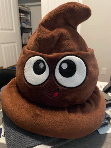 Poop Emoji Brown 12” Plush Cushion Hat Stuffed Poopy One Size Fits