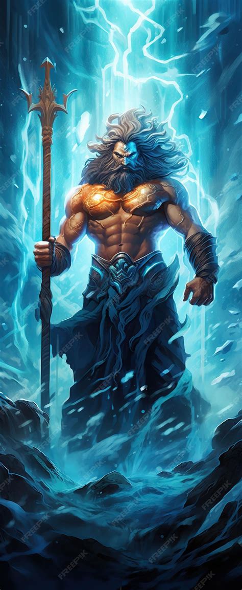 Premium Photo A Beautiful Image Of Poseidon The God Of The Seas