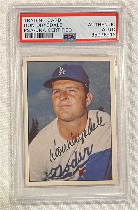 1978 TCMA Don Drysdale LA Dodgers Signed Autographed Card PSA