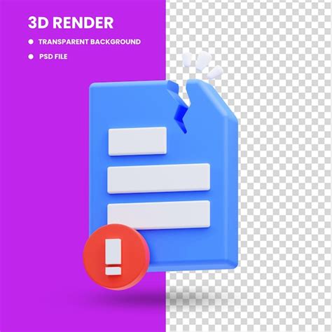 Premium PSD 3d Rendering Of Cute Icon Illustration Of Broken Chat