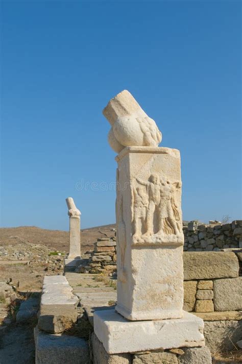 Ruinas Del Templo De Dionysos Delos Grecia Imagen De Archivo Imagen