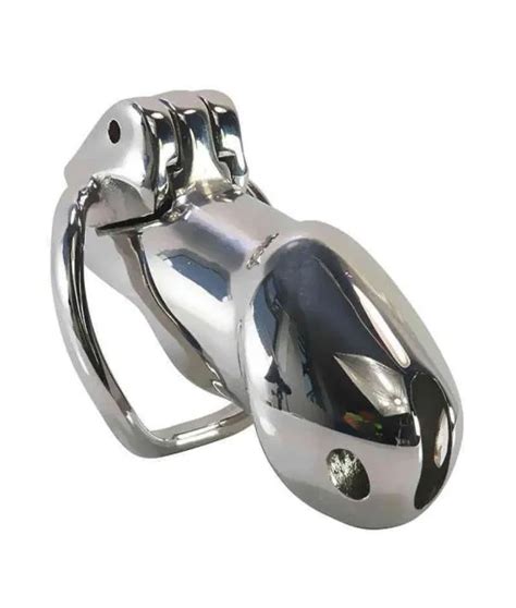 Edelstahl Männlicher Gürtel Cock Cage Penis Lock Gerät Ring