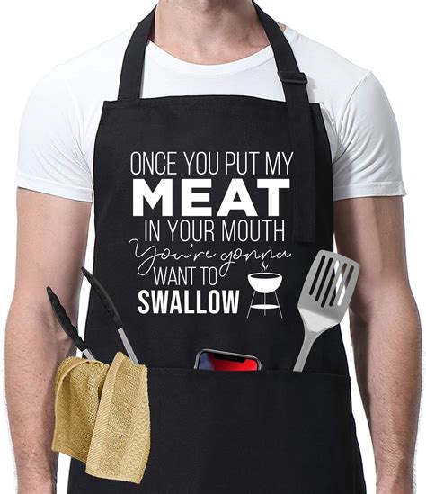 Miracu Funny Aprons Once You Put My Meat In Ts For