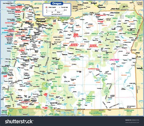 Oregon State Map Stock Vector (Royalty Free) 88865749 | Shutterstock