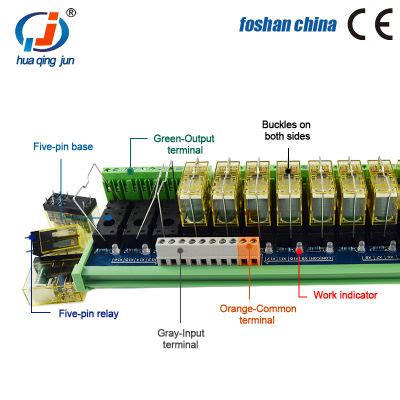 Huaqingjun Input Compatible NPN And PNP 20 Channel Dpdt Idec Relay