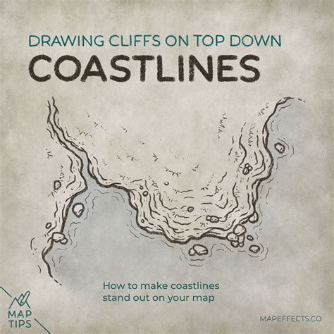 Drawing Cliffs On Coastlines In Top Down Perspective For Your Fantasy