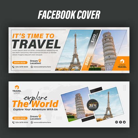 Tourism Social Media Banner Travel Agency Facebook Cover Design