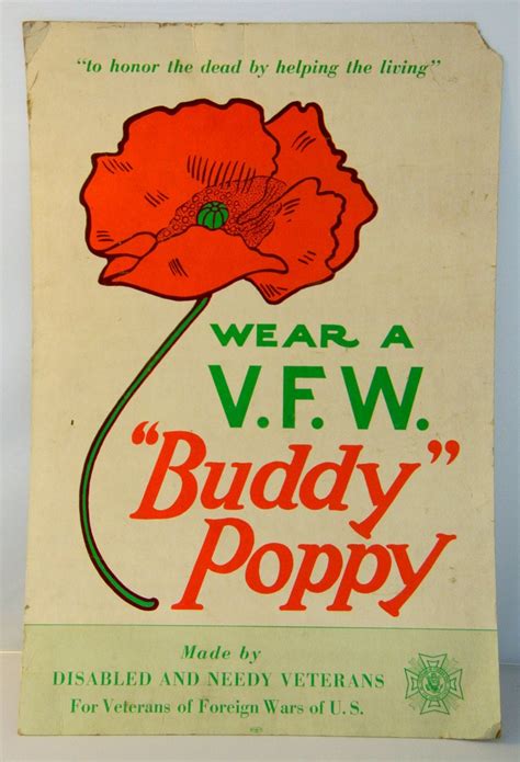 WWII V.F.W. Buddy Poppy Poster by ContentsPreserved on Etsy