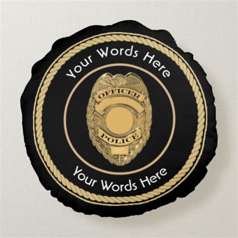 Police Officer Badge Universal Round Pillow Zazzle