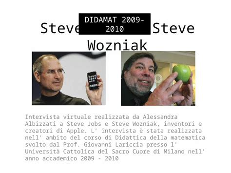 PPTX Alessandra Albizzati Intervista Steve Jobs E Steve Wozniak