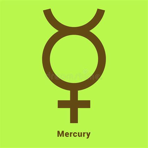 Mercury Planet Symbol Vector Color Sign Astrological Calendar