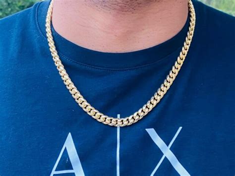 14k Gold Thick Miami Cuban Link Choker Necklace Chain Gold Filled 8 Mm