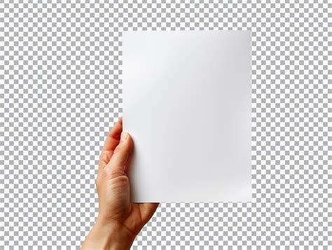 Hand Holding A Piece Of Paper With Transparent Background Premium AI