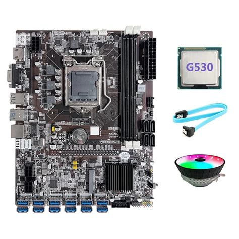 B75 Eth Mining Motherboard 12 Pcie To Usb Lga1155 With G530 Cpu Sata