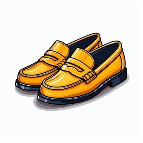 Un Dibujo De Un Par De Zapatos Con Un Lazo Amarillo Vector Premium