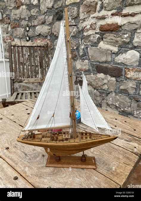 Wooden model ship Stock Photo - Alamy