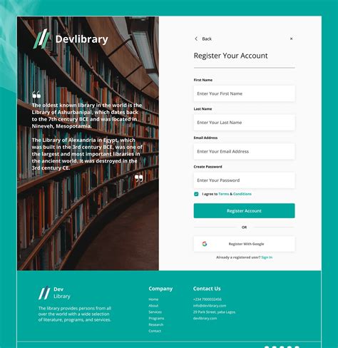 responsive library website dashboard behance