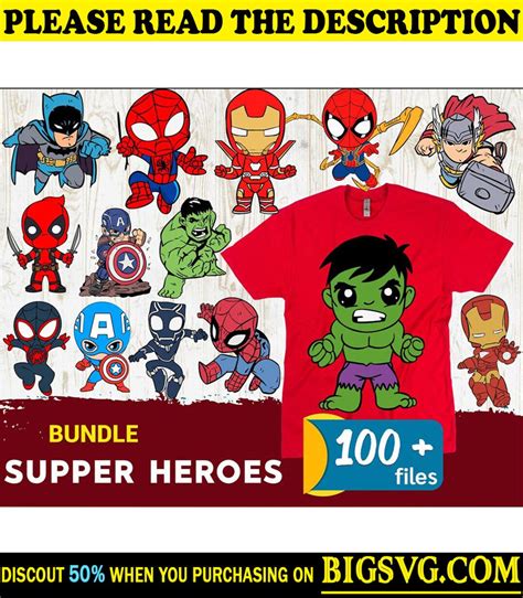 100 Superhero Svg Png Mega Bundle Avangers Ironman Thor Deadpool