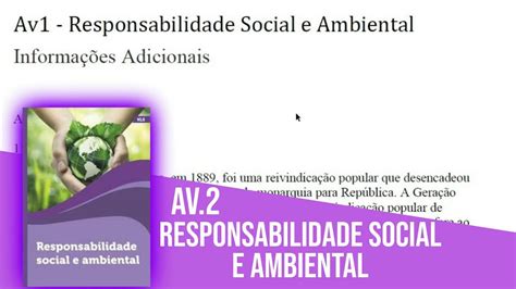 Av2 Responsabilidade Social E Ambiental A