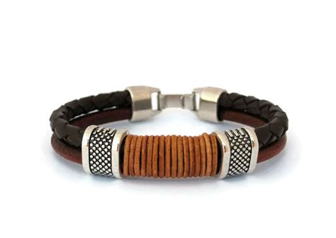 Men Leather Bracelet, Mens Bracelet, Men Hipster Bracelet, Leather Jewelry for Men, Men Woven ...