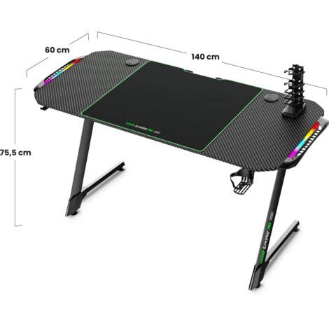 Mesa gaming desk escritorio gamer ergonómico con luces LED