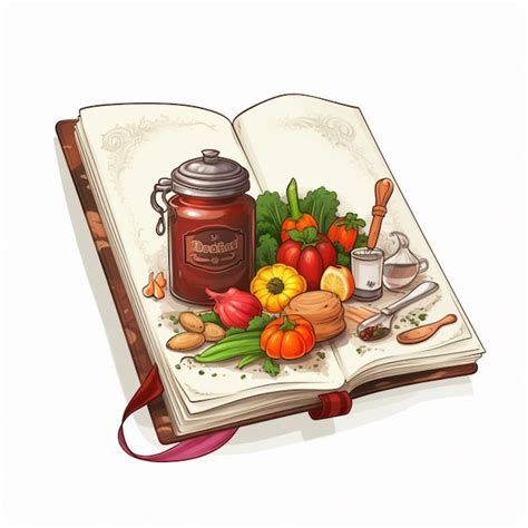 Premium Photo | Cookbook 2d cartoon illustraton on white background high q