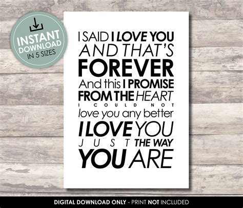 Billy Joel Just the Way You Are LYRICS INSTANT DOWNLOAD - Etsy UK