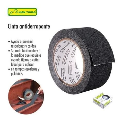 Cinta Antiderrapante Negra 5cm X 5m Gruesa Y Resistente Lion Meses