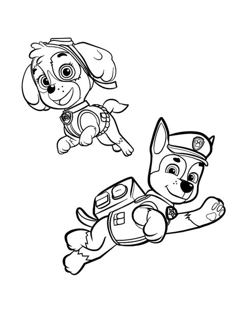 Paw Patrol картинки за оцветяване и принтиране на пес патрул