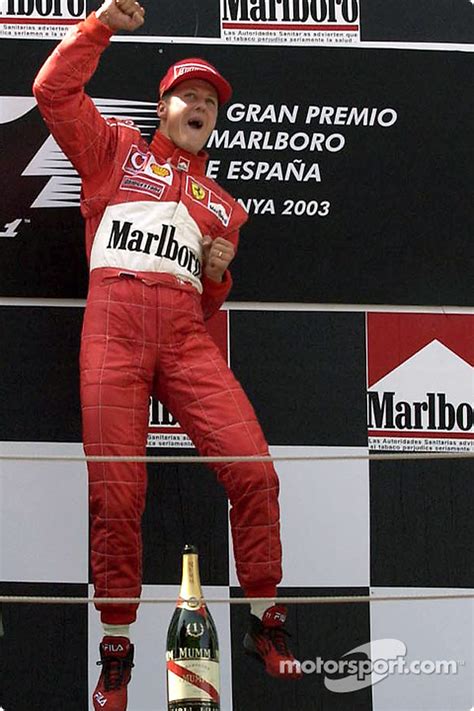 The Podium Race Winner Michael Schumacher Celebrates Formula 1