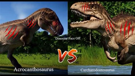 Dinosaur Face Off Acrocanthosaurus Vs Carcharodontosaurus YouTube