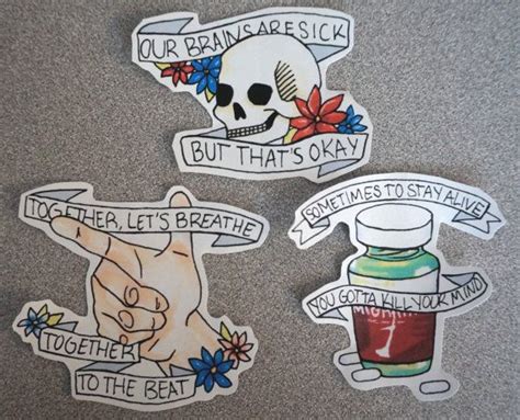 Twenty One Pilots Sticker Set 1 By Delinqwentz On Etsy Twenty One Pilots Art Twenty One