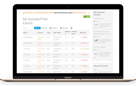 student interface joomla lms lms  joomla elearning create