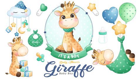 Giraffe Baby Shower Clip Art