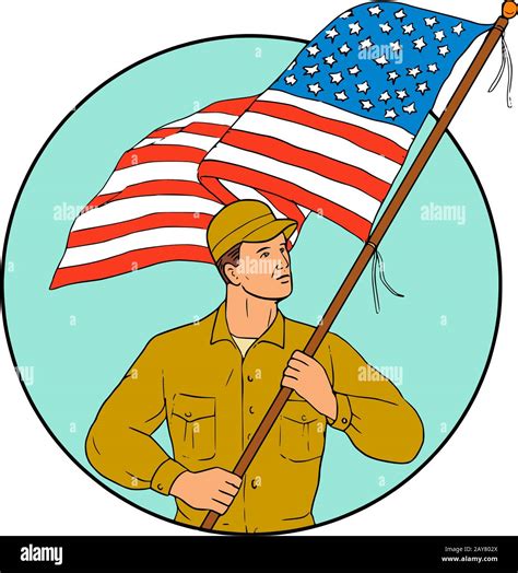 American flag sketch hi-res stock photography and images - Alamy