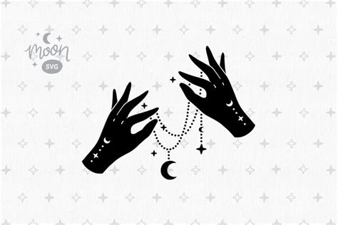 Celestial Hands Svg Hands Magic Svg Mystical Moon Svg File