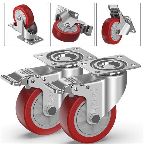 Gbl Heavy Duty Caster Wheels With Brakes Screws Up To Lbs