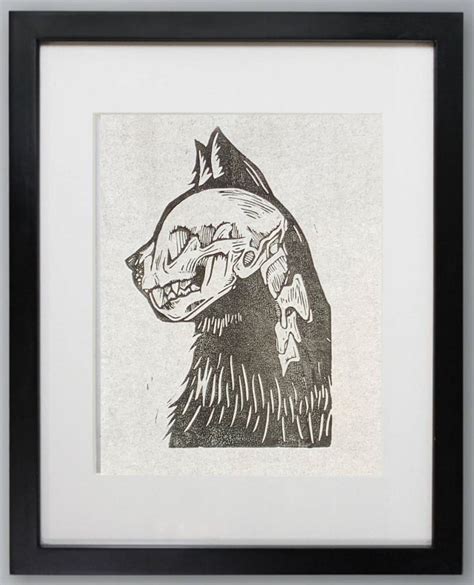 Black Cat Xray With Skull - Etsy