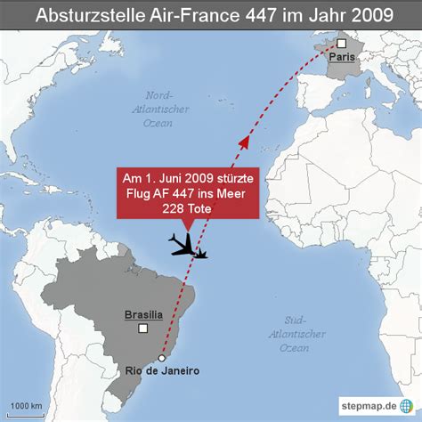 Stepmap Absturzstelle Air France Im Jahr Landkarte F R Welt