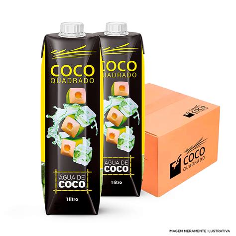 Água de Coco Coco Quadrado 1 Litro Tradicional Caixa 12 un