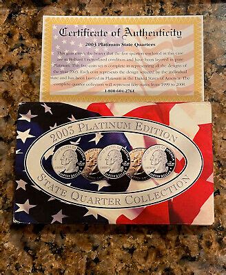 P Mint Platinum Edition State Quarter Collection Pc Set Coa