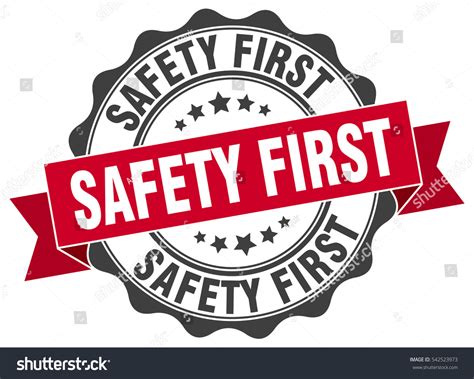 Safety First Stamp Sticker Seal Round Stock Vector (Royalty Free ...