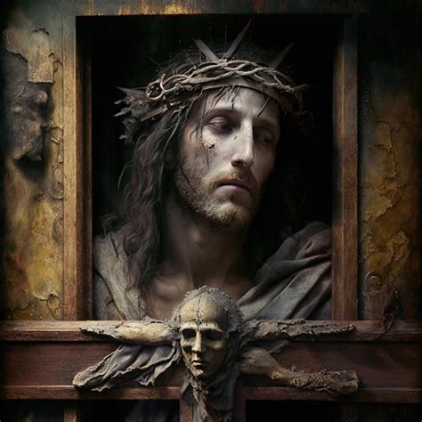 Premium Photo Good Friday Design Jesus Christ With Crown Of Thorns