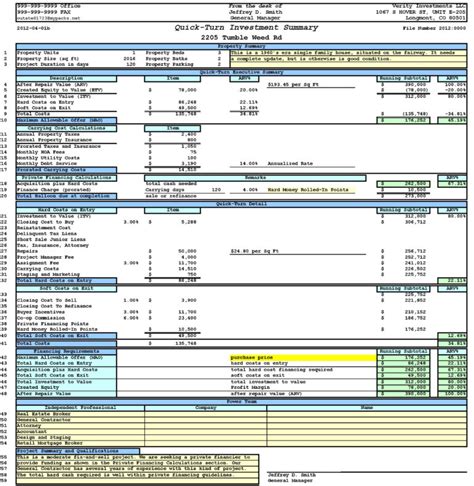 Rental Property Cash Flow Spreadsheet — Db