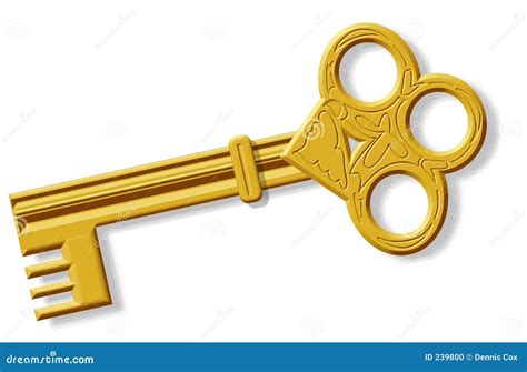 skeleton key stock illustration illustration  gold lock