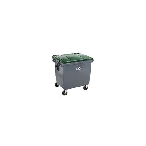 Container 1000l Gris Couvercle Vert BAC1000LATVFDIN