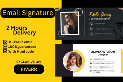 Make Clickable Html Gmail Signature Outlook Email Design By Noori9520