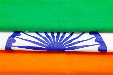 Premium Photo | Indian tricolor flag over white background